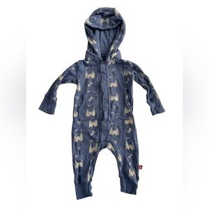 Magnetic Me castles and knights Navy and Cream Hooded Kids Footie